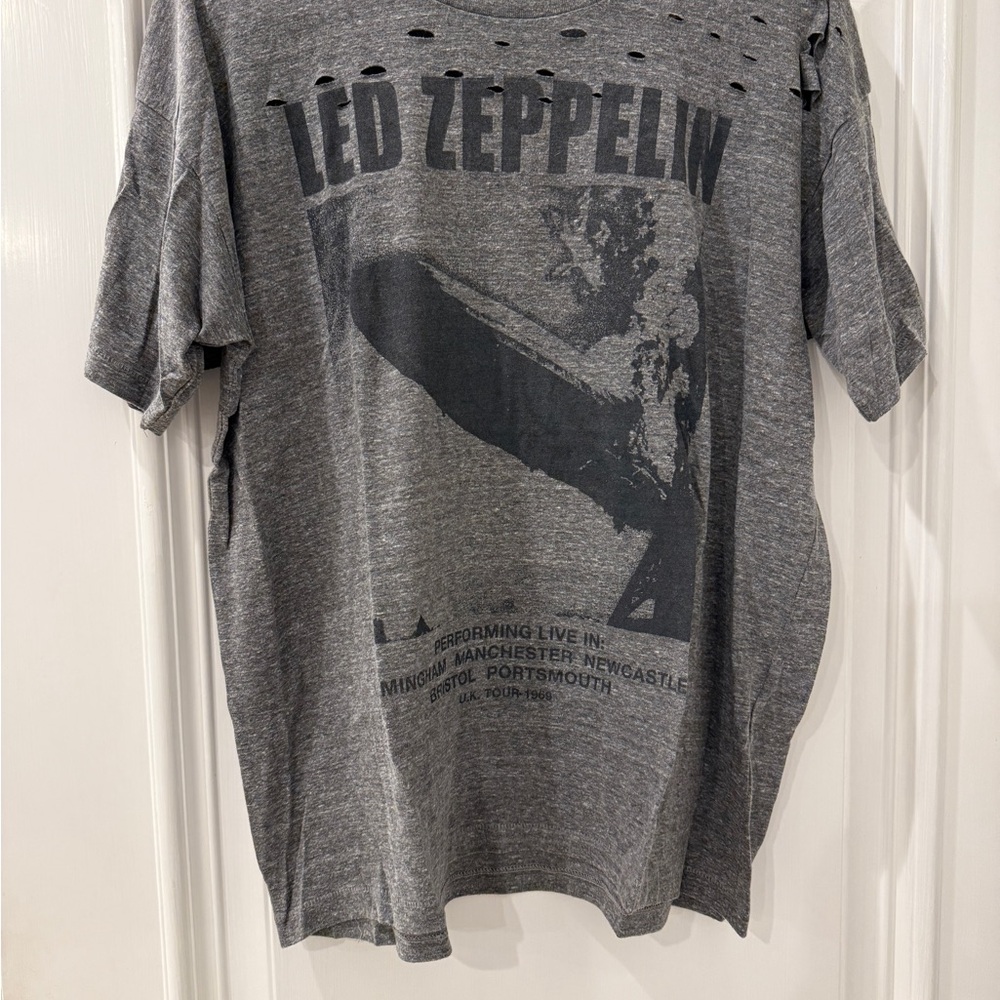 Daydreamer for Free People Led Zeppelin Gray Distressed Women’s T-Shirt